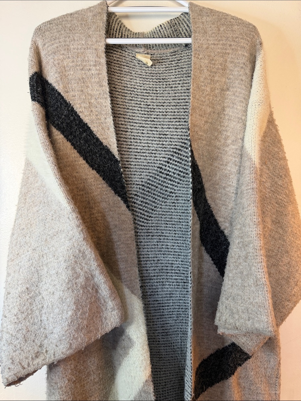 Akemi + Kin Anthropologie Abstract Fuzzy Knit Open Cardigan - Picture 2 of 10